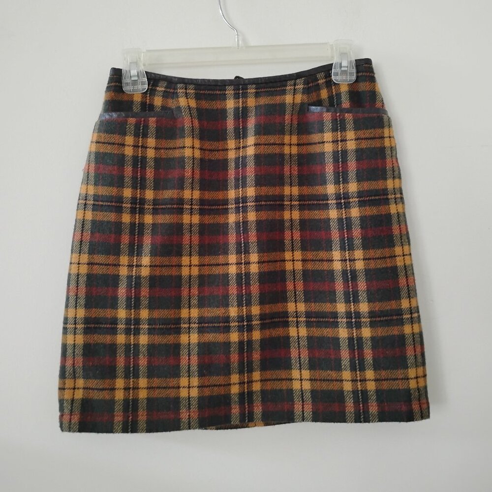 Petite Sophisticate Vintage Plaid Skirt